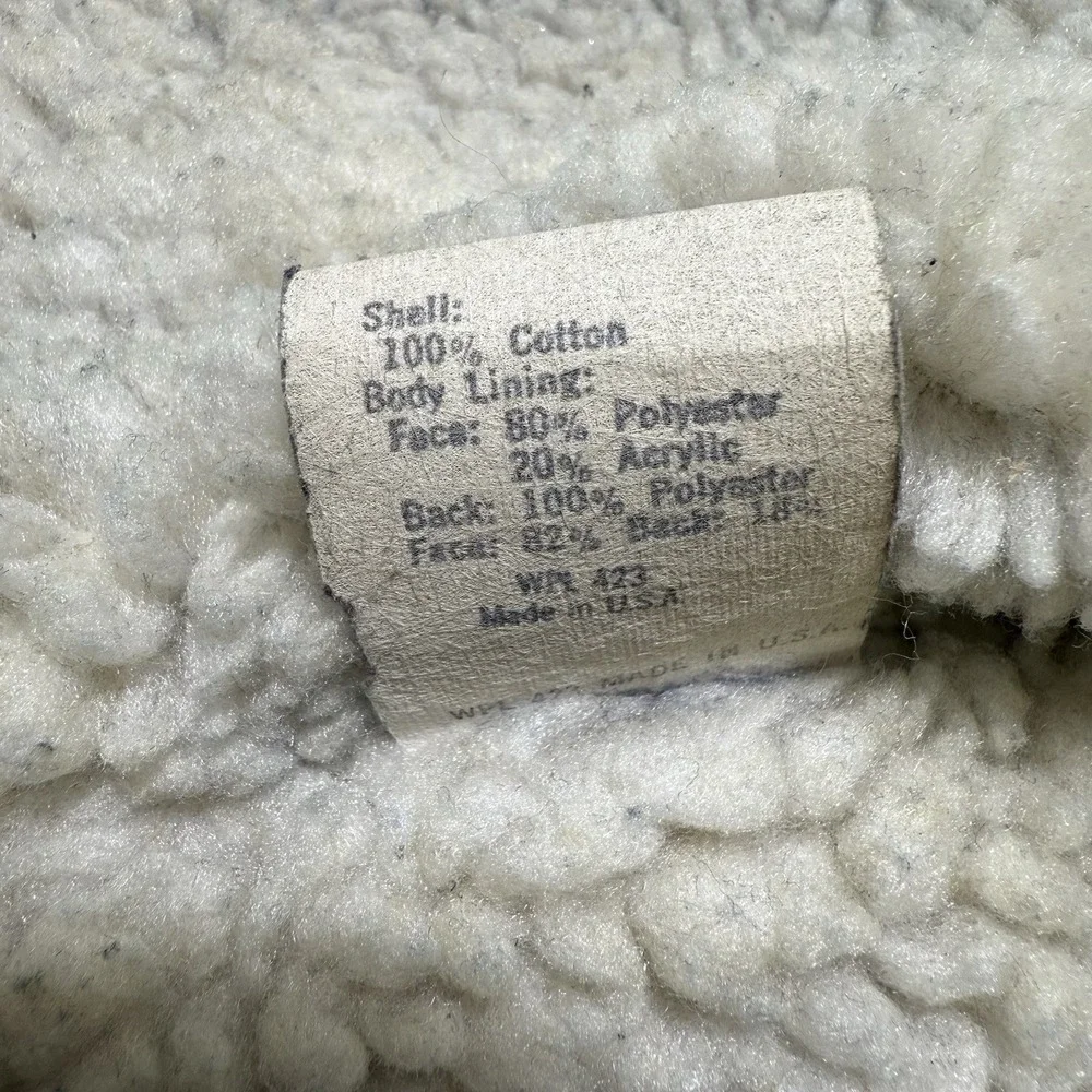 Vintage Levis Sherpa Lined Trucker Vest Jacket Mens Medium Denim USA Orange Tab‎